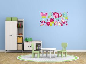Nálepka na zeď pro děti Barevné motýly Rozměry: 100 x 50 cm