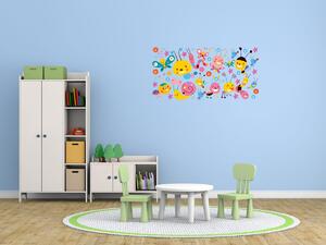 Nálepka na zeď pro děti Barevné červíky Rozměry: 100 x 50 cm