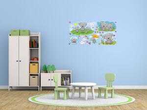 Nálepka na zeď pro děti Medvídek s rodinou Rozměry: 200 x 100 cm