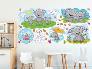 Nálepka na zeď pro děti Medvídek s rodinou Rozměry: 200 x 100 cm
