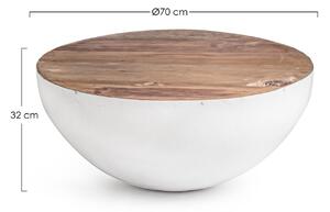 Konferenční stolek lancaster bílý Ø 70 cm