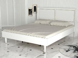 Manželská postel 160 cm Raven (bílá + zlatá). 1089385