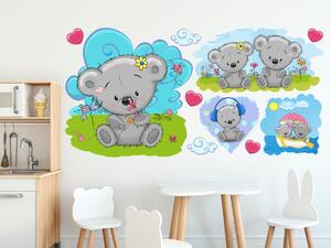 Nálepka na zeď pro děti Medvídek a přátelé Rozměry: 200 x 100 cm