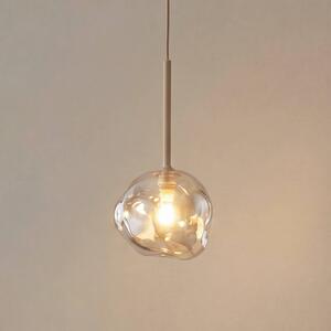 TK Lighting Závěsné světlo Lava, Ø 15 cm, G9, písková/koňaková, sklo, stmívatelný, Krémová / jantar, Obývací pokoj / jídelna, Sklo, Moderní