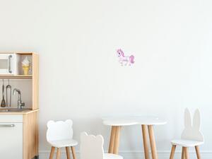Nálepka na zeď pro děti Růžový poník Rozměry: 100 x 100 cm