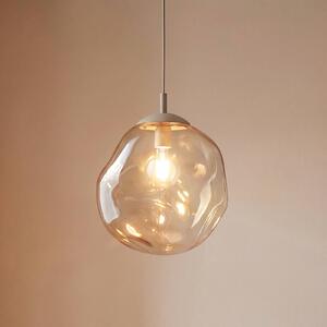 TK Lighting Závěsné světlo Lava, Ø 35 cm, E27, písková/koňaková, sklo, stmívatelný, Krémová / jantar, Obývací pokoj / jídelna, Sklo, Moderní