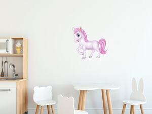 Nálepka na zeď pro děti Růžový poník Rozměry: 100 x 100 cm