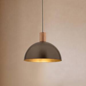 TK Lighting Závěsné světlo Oslo, hnědé, kov, Ø 34 cm, E27, stmívatelný, Hnědá / rez, Obývací pokoj / jídelna, kov, Moderní