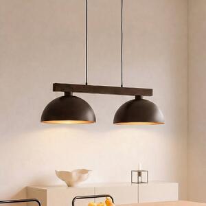 TK Lighting Závěsné světlo Oslo, hnědé, dvoužárovkové, délka 83 cm, E27, stmívatelný, Hnědá / rez, Obývací pokoj / jídelna, kov, Moderní