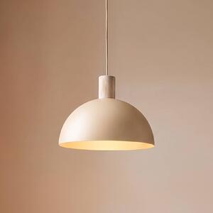 TK Lighting Závěsné světlo Oslo, písková barva, kov, Ø 34 cm, E27, stmívatelný, Krémová / jantar, Obývací pokoj / jídelna, kov, Moderní