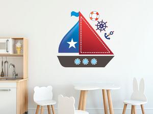 Nálepka na zeď pro děti Krásná jachta Velikost: 20 x 20 cm