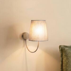 TK Lighting Nástěnné světlo Candi, béžová/písková, plátno, výška 34 cm, E27, stmívatelný, Krémová / jantar, Obývací pokoj / jídelna, Textil / tkanina / hedvábí, Moderní