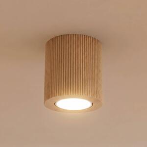 TK Lighting Stropní bodové světlo Eve, výška 8,5 cm, GU10, dřevo, stmívatelný, Světlé dřevo, Obývací pokoj / jídelna, Dřevo, Moderní