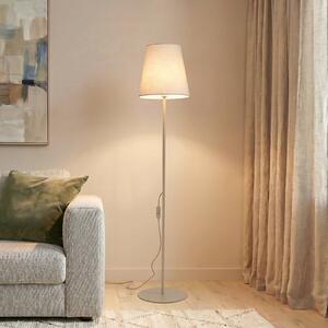 TK Lighting Stojací lampa Elizabeth, písková/béžová, plátno, výška 152 cm, E27, Krémová / jantar, Obývací pokoj / jídelna, Textil / tkanina / hedvábí, Moderní