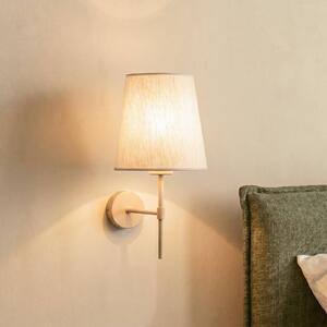 TK Lighting Nástěnné světlo Elizabeth, písková/béžová, plátno, výška 39 cm, E27, stmívatelný, Krémová / jantar, Obývací pokoj / jídelna, Textil / tkanina / hedvábí, Moderní