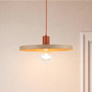 TK Lighting Závěsné světlo Sila, písková/červená, kov, Ø 45 cm, E27, stmívatelný, Krémová / jantar, Obývací pokoj / jídelna, kov, Moderní
