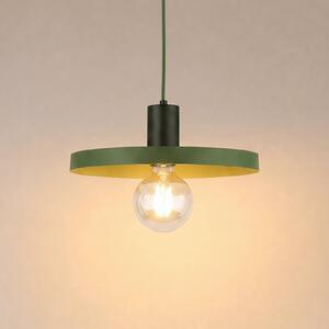 TK Lighting Závěsné světlo Sila, zelené, kovové, Ø 30 cm, E27, stmívatelný, Zelená, Obývací pokoj / jídelna, kov, Moderní