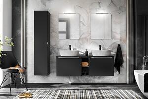ViaDomo Via Domo - Koupelnová skříňka vysoká Santa Fe Black - černá - 35x160x33 cm