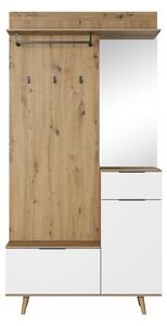 Vivaldi Předsíňová stěna Nordic A 100 cm dub Artisan/bílá