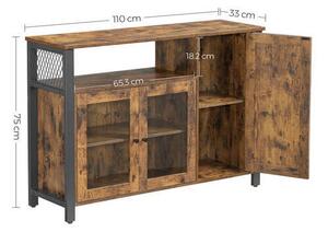 KOMODA, hnědá, černá, 110/75/33 cm Boxxx - Široké komody, Online Only