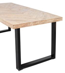 Jídelní stůl tablo 180 x 90 cm nohy do tvaru U mangový herringbone