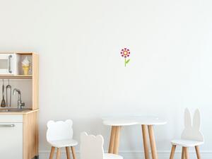 Nálepka na zeď pro děti Květ s fialovými srdíčky Velikost: 20 x 20 cm