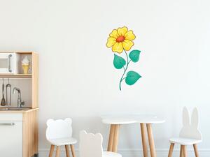 Nálepka na zeď pro děti Hezký žlutý kvítek Velikost: 20 x 20 cm
