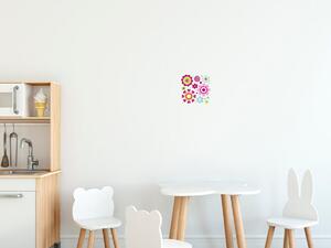 Nálepka na zeď pro děti Barevné kvítky Velikost: 20 x 20 cm