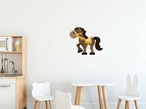 Nálepka na zeď pro děti Hnědý koník Velikost: 20 x 20 cm