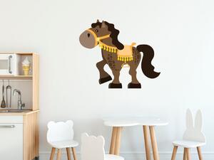 Nálepka na zeď pro děti Hnědý koník Velikost: 20 x 20 cm