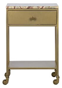 MUZZA Odkládací stolek na kolečkách clinic 68 x 45 x 35 cm zlatý