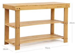 Bambusová lavička s prostorem pro boty, přírodní dřevo