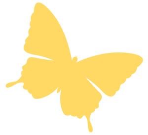 Nálepka na zeď pro děti Žlutý motýlek Rozměry: 30 x 30 cm