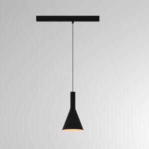 Molto Luce LED závěsné svítidlo na lištu LORA I, černé, Ø 15 cm, 40°, 3fázové, Černá, Obývací pokoj / jídelna, kov, Moderní