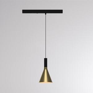 Molto Luce LED závěsné svítidlo na lištu LORA I, mosaz, Ø 15 cm, 40°, 3fázové, Mosaz / zlato, Obývací pokoj / jídelna, kov, Moderní