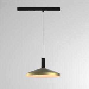 Molto Luce LED závěsné svítidlo na lištu LORA III, mosaz, Ø 36 cm, 40°, 3fázové, Mosaz / zlato, Obývací pokoj / jídelna, kov, Moderní