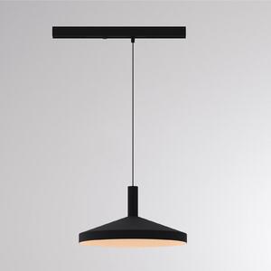 Molto Luce LED závěsné svítidlo na lištu LORA III, černé, Ø 36 cm, 40°, 3fázové, Černá, Obývací pokoj / jídelna, kov, Moderní