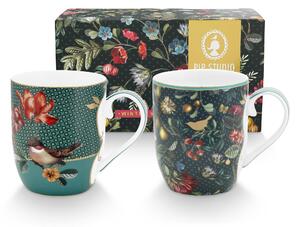 Pip Studio set 2 hrnků Winter Wonderland s ptáčkem, 450 ml