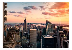 Samolepící fototapeta - New York: Mrakodrapy a západ slunce 245x175