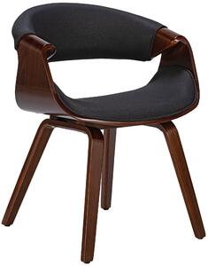 Židle Foley ~ látka, dřevěné nohy ořech - Černá