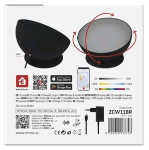 EMOS GoSmart LED ambientní lampa, černá, teplá bílá–studená bílá/ RGB, WiFi 1555110000