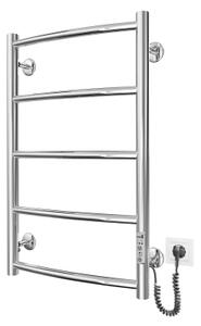 Koupelnový žebříkový radiátor CLASSIC 60W/230V 66x43 cm nerez/lesklý chrom pravá
