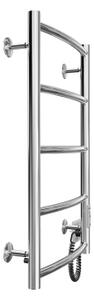 Koupelnový žebříkový radiátor CLASSIC 60W/230V 66x43 cm nerez/lesklý chrom pravá