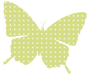 Gario Nálepka na zeď pro děti Limetkový motýlek s puntíky Velikost: 10 x 10 cm
