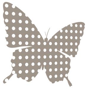 Nálepka na zeď pro děti Hnědý motýlek s puntíky Velikost: 20 x 20 cm
