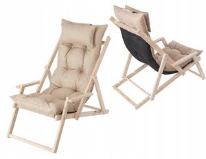 Lehátko dřevěné béžové Hobbygarden