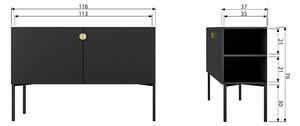 Komoda hero 116 x 76 cm černá
