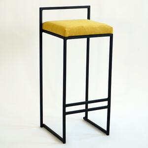 Barová stolička Cabra s čalouněným sedákem žlutá