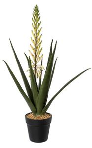 Umělý kaktus Aloe s květem v květináči, 65cm