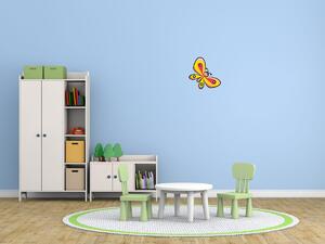 Nálepka na zeď pro děti Žluto-růžový motýlek Velikost: 20 x 20 cm